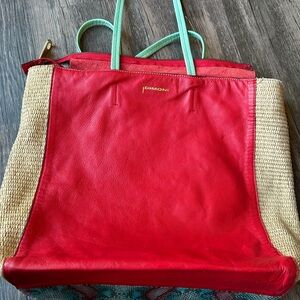 Dimoni Made in Spain, Colorful Patterned Leather Handbag